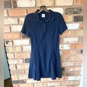 Outdoor Voices Sport Dress Navy Blue Polo Pleated Golf Tennis Athletic Exercise